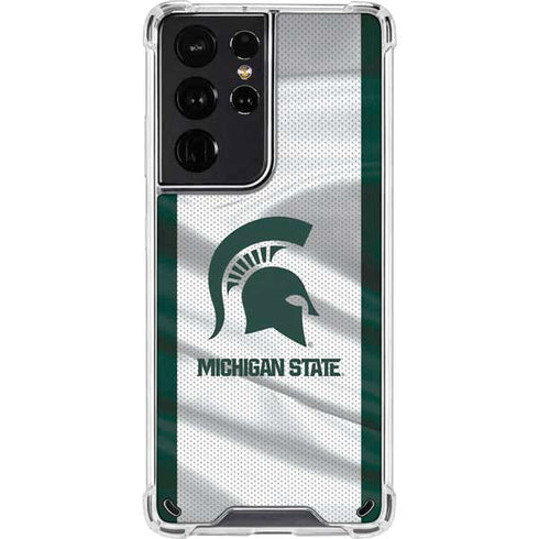 Michigan State University Spartans Jersey Galaxy S21 Ultra 5G Clear Case