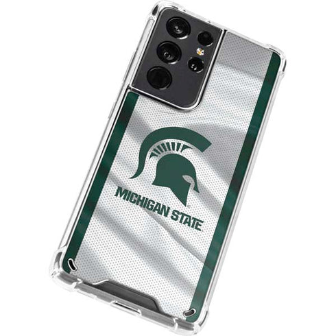 Michigan State University Spartans Jersey Galaxy S21 Ultra 5G Clear Case