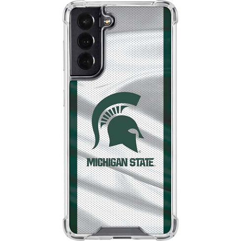 Michigan State University Spartans Jersey Galaxy S22 Clear Case