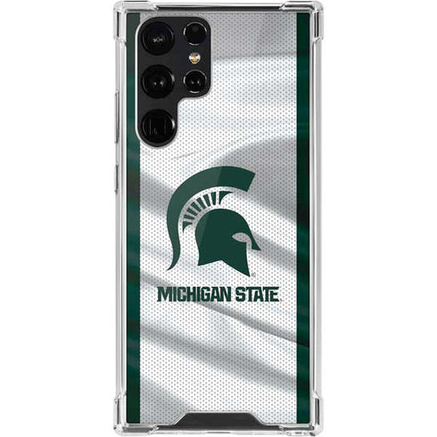 Michigan State University Spartans Jersey Galaxy S22 Ultra Clear Case
