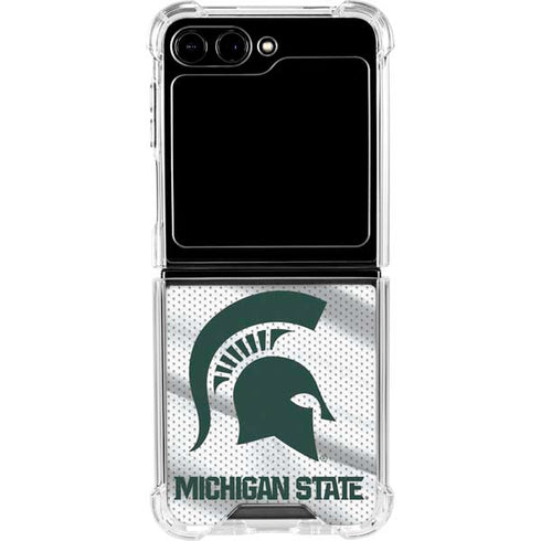 Michigan State University Spartans Jersey Galaxy Z Flip5 5G Clear Case