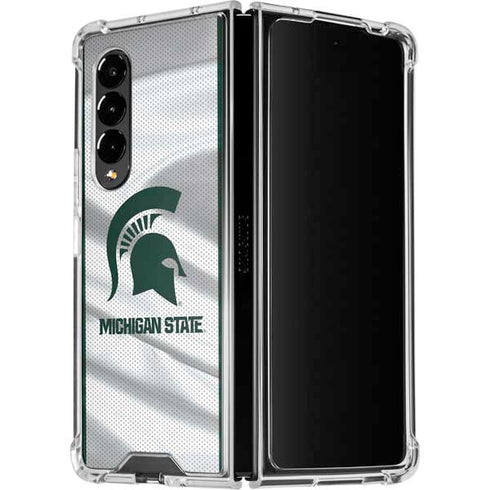 Michigan State University Spartans Jersey Galaxy Z Fold4 5G Clear Case