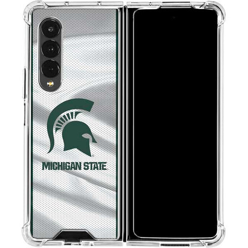 Michigan State University Spartans Jersey Galaxy Z Fold4 5G Clear Case