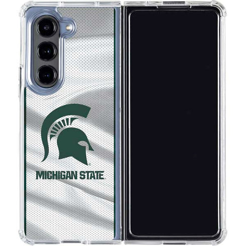 Michigan State University Spartans Jersey Galaxy Z Fold5 5G Clear Case