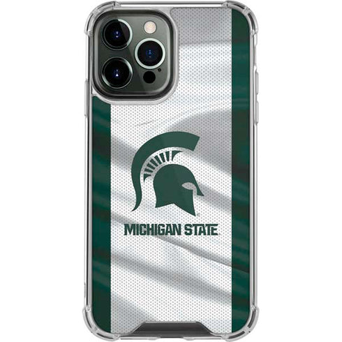 Michigan State University Spartans Jersey iPhone 13 Pro Max Clear Case