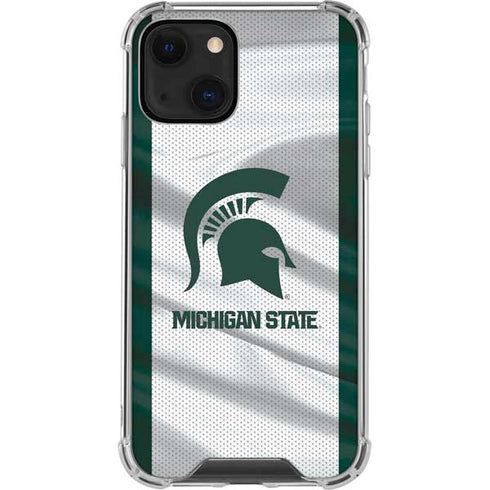 Michigan State University Spartans Jersey iPhone 14 Plus Clear Case