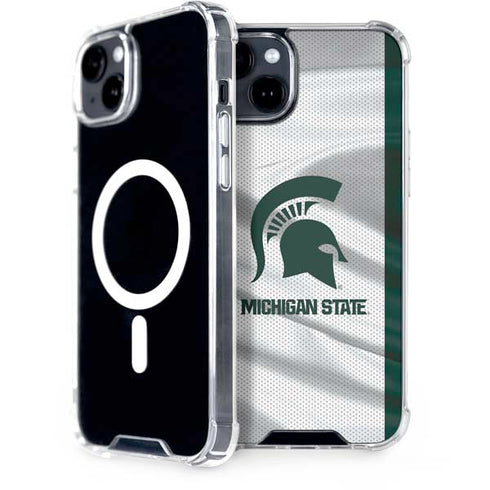 Michigan State University Spartans Jersey iPhone 15 Plus MagSafe Case