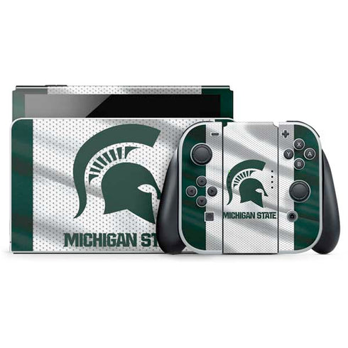 Michigan State University Spartans Jersey Nintendo Switch OLED (2021) Skin