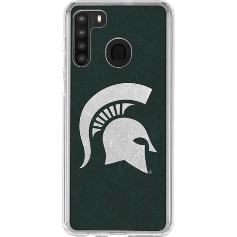 Michigan State University Spartans Logo Galaxy A21 Clear Case