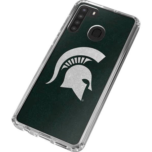 Michigan State University Spartans Logo Galaxy A21 Clear Case