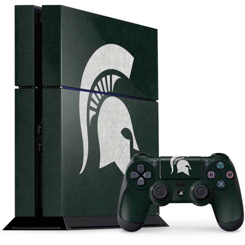 Michigan State University Spartans Logo PS4 Console and Controller Bundle Skin
