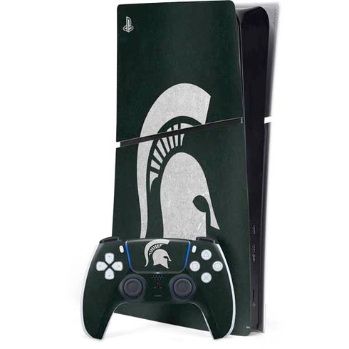 Michigan State University Spartans Logo PS5 Slim Digital Edition Bundle Skin