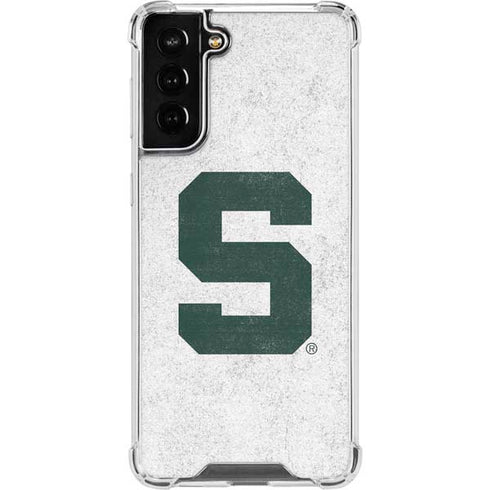 Michigan State University Spartans Mean Green S Galaxy S21 FE Clear Case