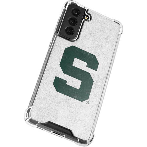 Michigan State University Spartans Mean Green S Galaxy S21 FE Clear Case