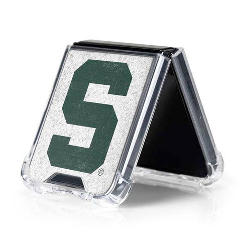 Michigan State University Spartans Mean Green S Galaxy Z Flip5 5G Clear Case