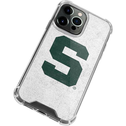 Michigan State University Spartans Mean Green S iPhone 13 Pro Clear Case