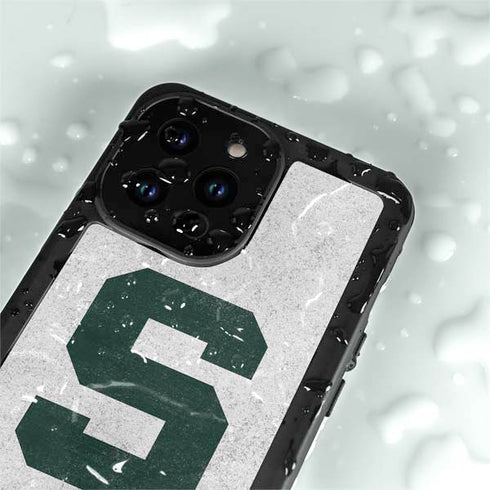 Michigan State University Spartans Mean Green S iPhone 14 Pro Max Waterproof Case