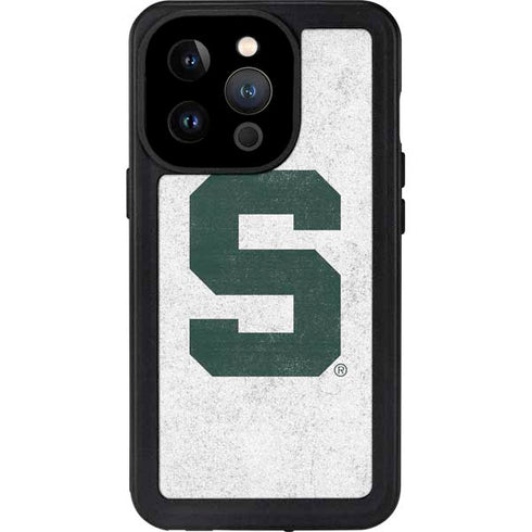 Michigan State University Spartans Mean Green S iPhone 14 Pro Waterproof Case