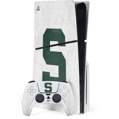 Michigan State University Spartans Mean Green S PS5 Slim Disk Bundle Skin