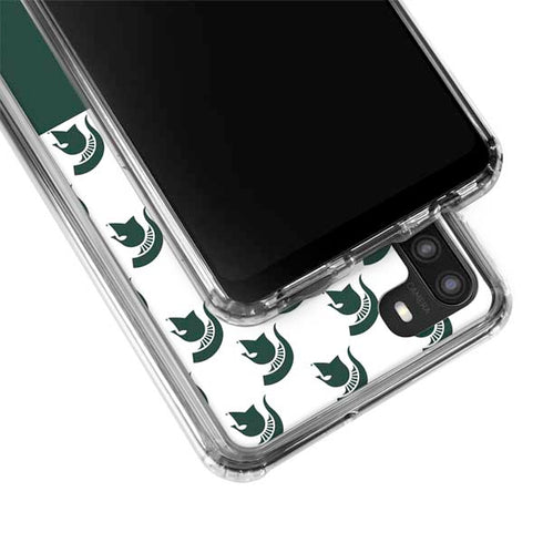 Michigan State University Spartans MSU Split Galaxy A21 Clear Case