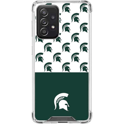 Michigan State University Spartans MSU Split Galaxy A52 5G Clear Case