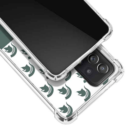 Michigan State University Spartans MSU Split Galaxy A52 5G Clear Case