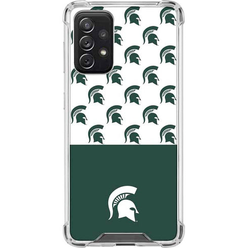 Michigan State University Spartans MSU Split Galaxy A72 5G Clear Case