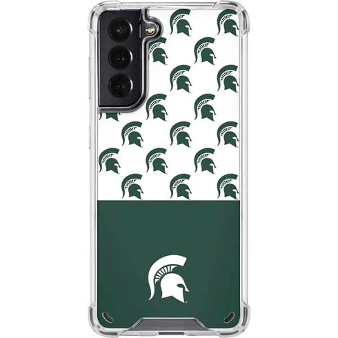 Michigan State University Spartans MSU Split Galaxy S21 5G Clear Case
