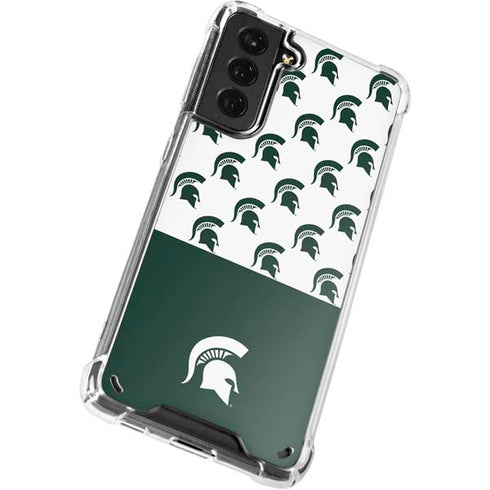 Michigan State University Spartans MSU Split Galaxy S21 Plus 5G Clear Case