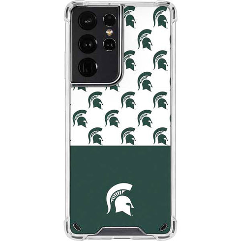 Michigan State University Spartans MSU Split Galaxy S21 Ultra 5G Clear Case