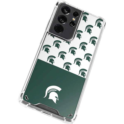 Michigan State University Spartans MSU Split Galaxy S21 Ultra 5G Clear Case
