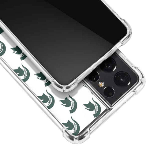 Michigan State University Spartans MSU Split Galaxy S21 Ultra 5G Clear Case
