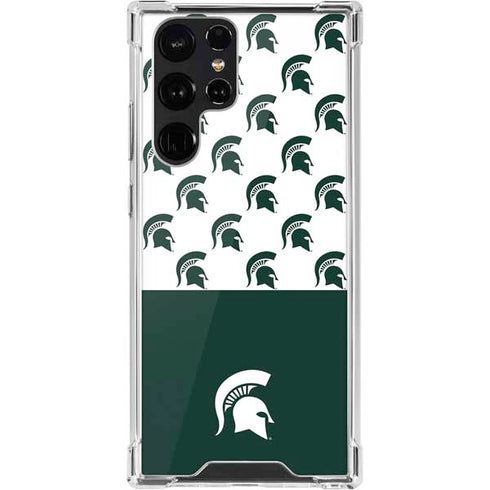 Michigan State University Spartans MSU Split Galaxy S22 Ultra Clear Case