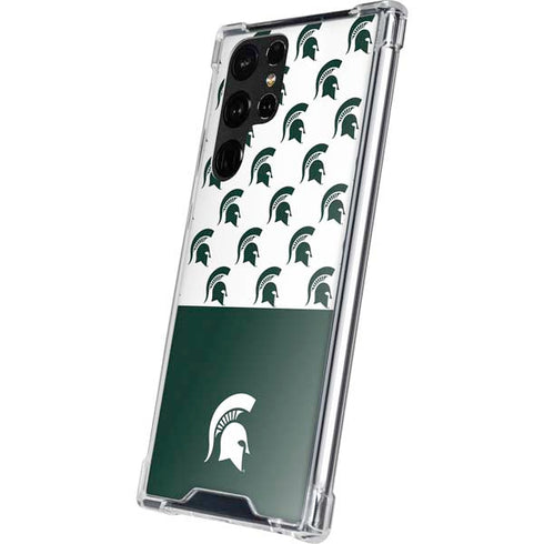 Michigan State University Spartans MSU Split Galaxy S22 Ultra Clear Case