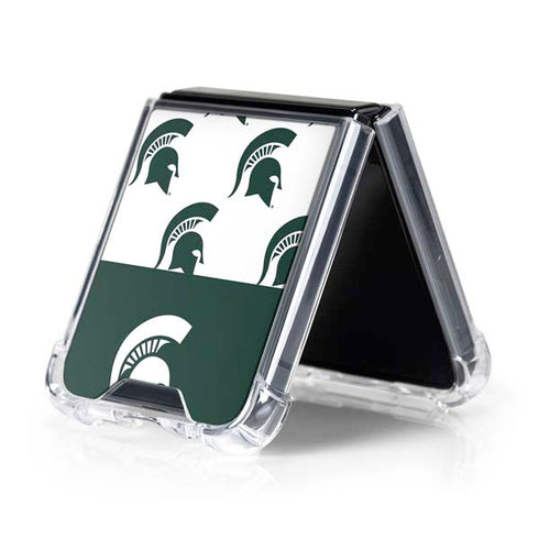 Michigan State University Spartans MSU Split Galaxy Z Flip5 5G Clear Case