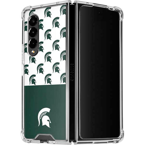 Michigan State University Spartans MSU Split Galaxy Z Fold4 5G Clear Case