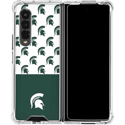 Michigan State University Spartans MSU Split Galaxy Z Fold4 5G Clear Case