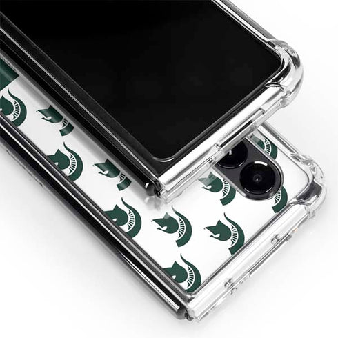 Michigan State University Spartans MSU Split Galaxy Z Fold4 5G Clear Case