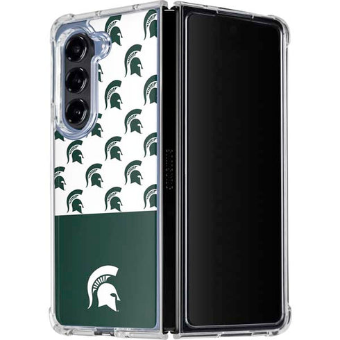 Michigan State University Spartans MSU Split Galaxy Z Fold5 5G Clear Case