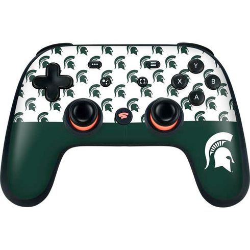 Michigan State University Spartans MSU Split Google Stadia Controller Skin