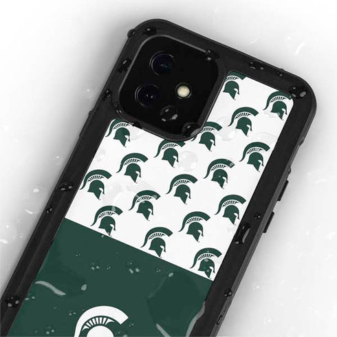 Michigan State University Spartans MSU Split iPhone 12 Mini Waterproof Case