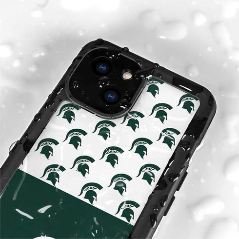 Michigan State University Spartans MSU Split iPhone 13 Mini Waterproof Case