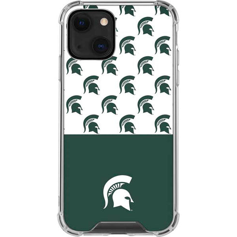 Michigan State University Spartans MSU Split iPhone 14 Plus Clear Case