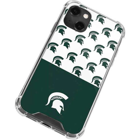 Michigan State University Spartans MSU Split iPhone 15 Plus Clear Case