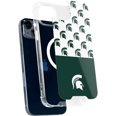 Michigan State University Spartans MSU Split iPhone 15 Plus MagSafe Case