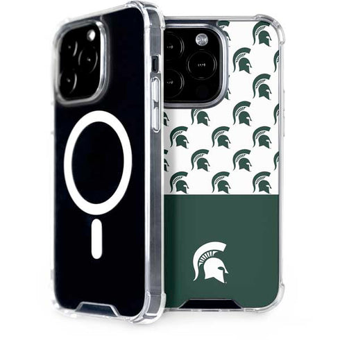 Michigan State University Spartans MSU Split iPhone 15 Pro MagSafe Case