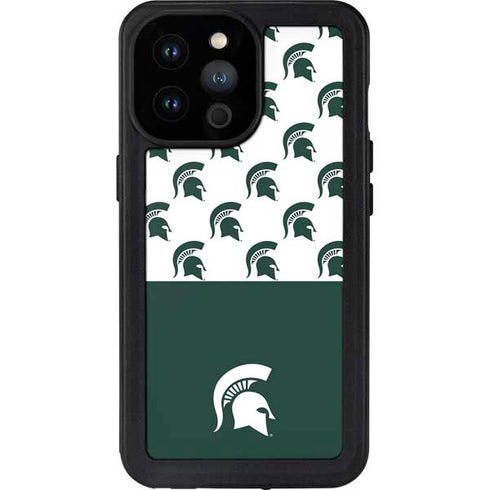 Michigan State University Spartans MSU Split iPhone 14 Pro Max Waterproof Case
