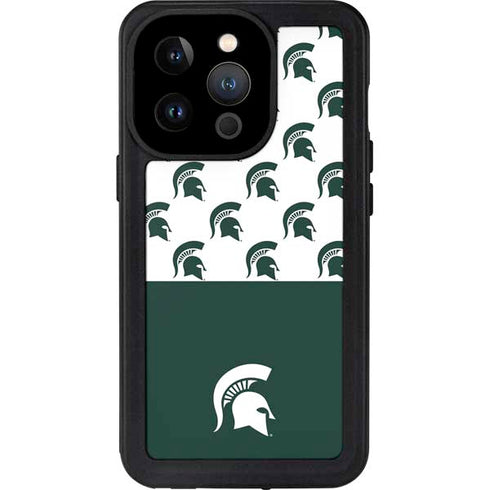 Michigan State University Spartans MSU Split iPhone 14 Pro Waterproof Case