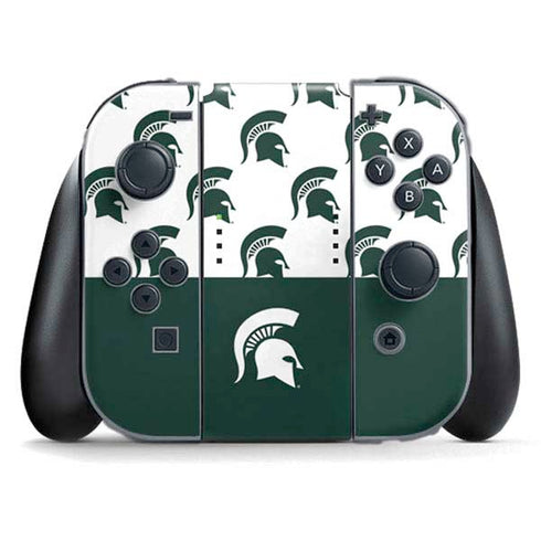 Michigan State University Spartans MSU Split Nintendo Switch (2017-2021) Joy-Con Controller Skin
