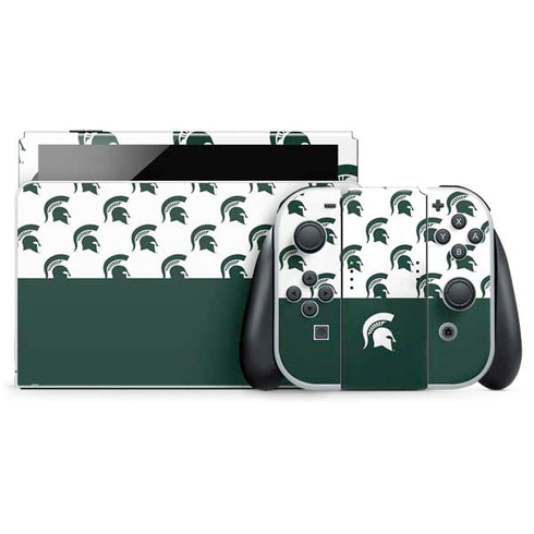 Michigan State University Spartans MSU Split Nintendo Switch OLED (2021) Skin